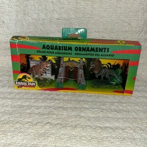 Jurassic Park 30th Anniversary Aquarium Ornament Decorations Set 3 New Fish Tank